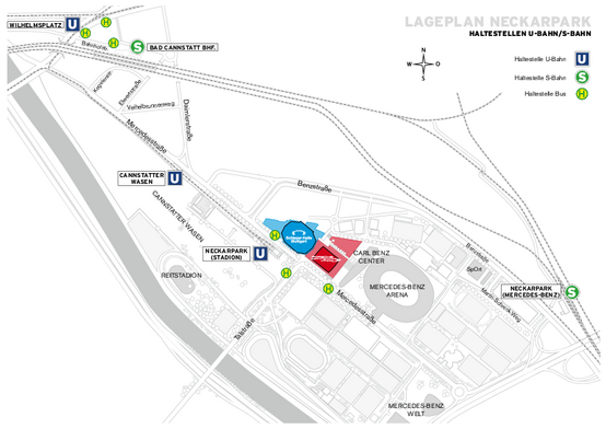 Graphische Darstellung der Anreise mit den öffentlichen Verkehrsmitteln zum Hallenduo
