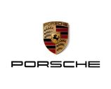 Logo von Porsche auf weißem Hintergrund